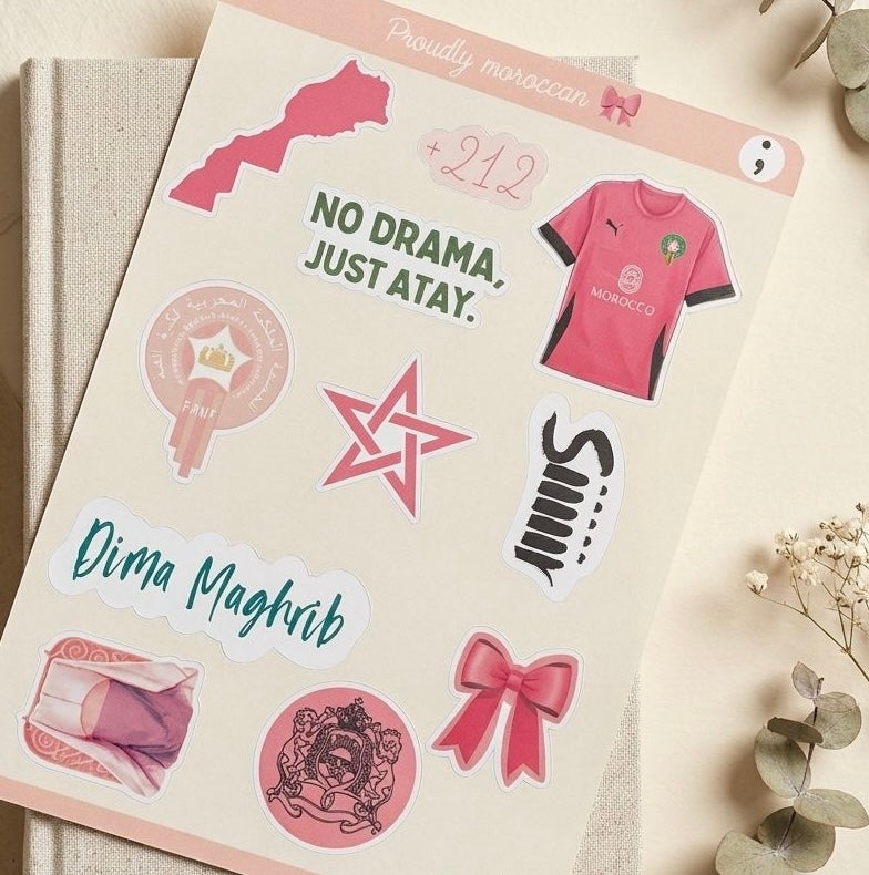 11 Stickers Spéciale Coupe d'Afrique au Maroc CAN Version Girly
